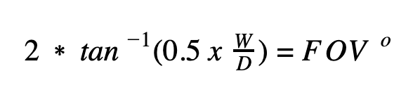 Equation for calculating FOV.